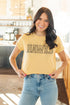 Iowa Oversized Outline Cropped Cuffed Tee